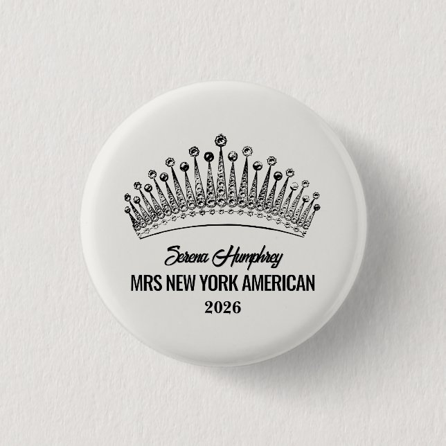 Crowning Moments Pageant Button Pin - Dark Text (Front)