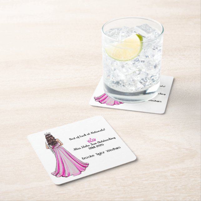 Crowning Queens Pageant Send-off Party Coaster (Insitu)