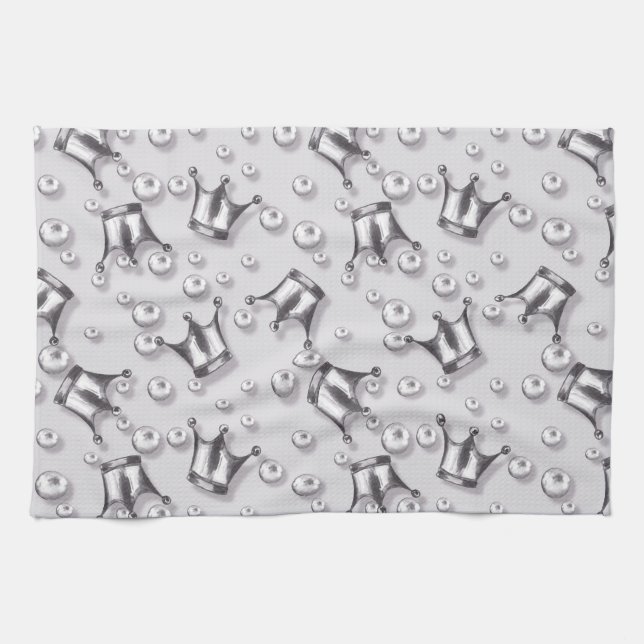 Crowns and pearls kitchen towel (Horizontal)