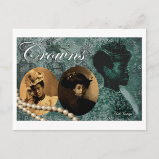 Crowns Blak Vintage postcard