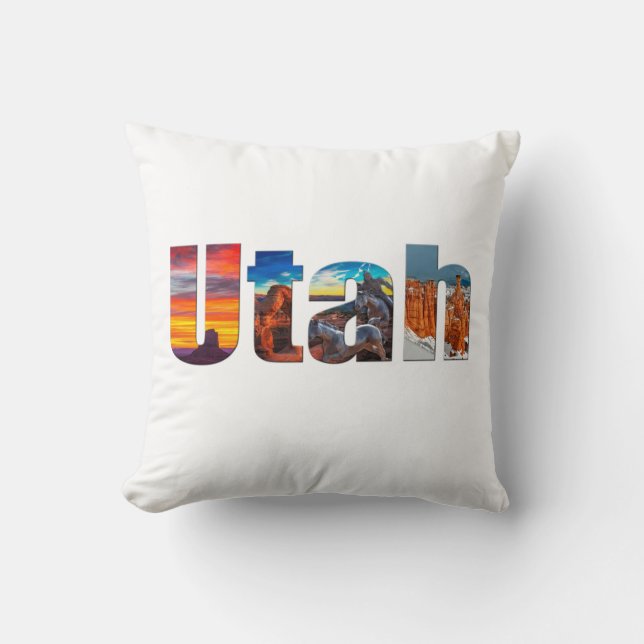 Crowns of Utah Throw Pillow (Front)