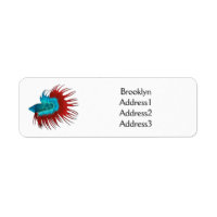 Crowntail betta fish cartoon illustration