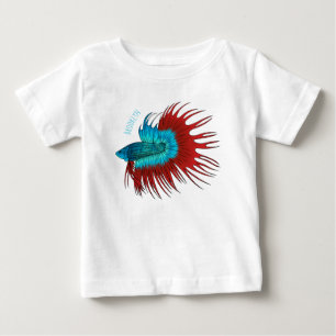 Crowntail betta fish cartoon illustration baby T-Shirt