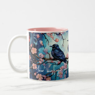 Crows and Cherry Blossom Customizable Mug