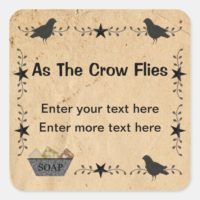 Crows And Stars Soap Sticker (Front)