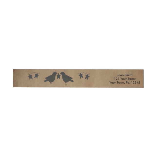 Crows And Stars Wraparound Address Label (Individual)