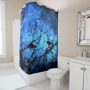 Crows Attempted Murder-Blue Skies Shower Curtain