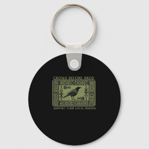 Crows Before Bros - Whimsigoth Fantasy Illustratio Keychain
