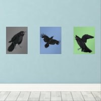 Crows Black Birds Ravens Print Set