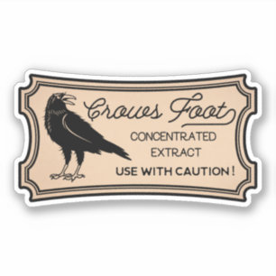 Crows Foot Potion Vintage Label Sticker