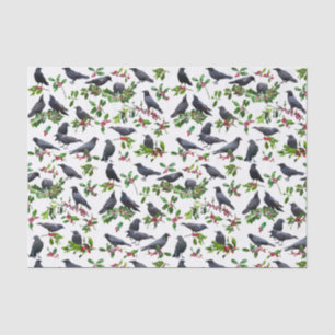 Crows Holly Tissue Paper