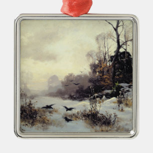 Crows in a Winter Landscape, 1907 Metal Ornament