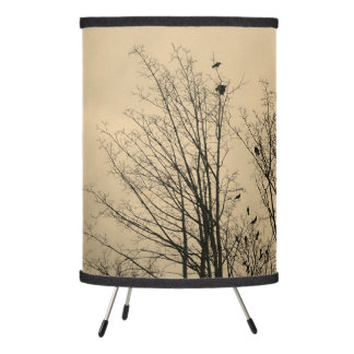 Crows in Winter Tripod Lamp
