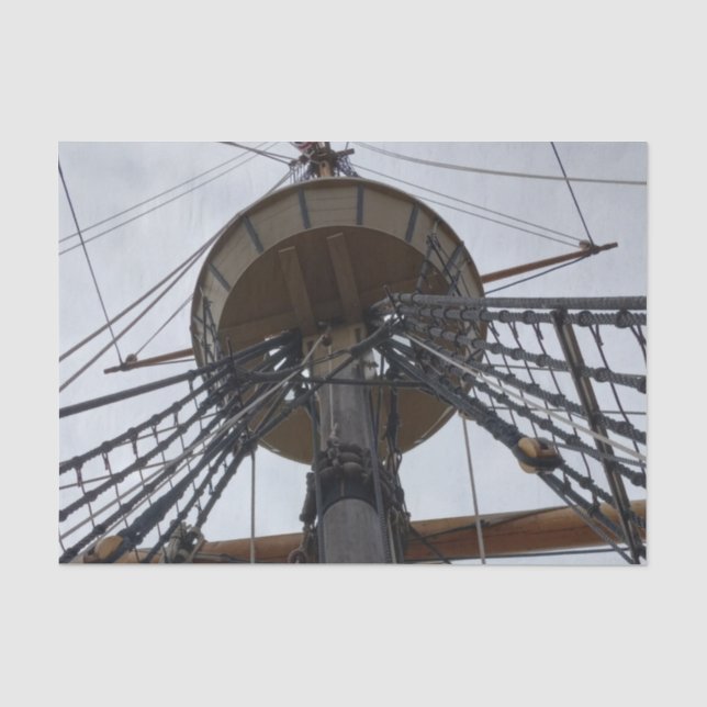 crows nest sail ship tissue paper (Front)