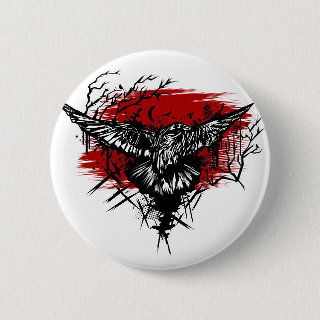 Crows Night 2 Inch Round Button (Front)