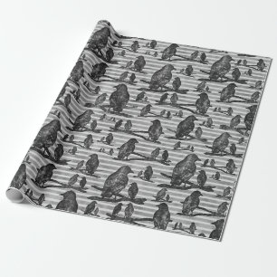 Crows Raben Crows on Axis Wrapping Paper