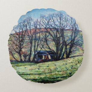 Crows Rising 2009 Round Pillow