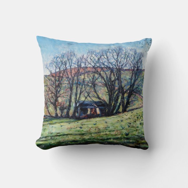Crows Rising 2009 Throw Pillow (Front)