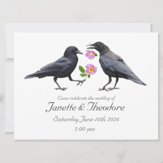 Crows Roses Wedding Invitation