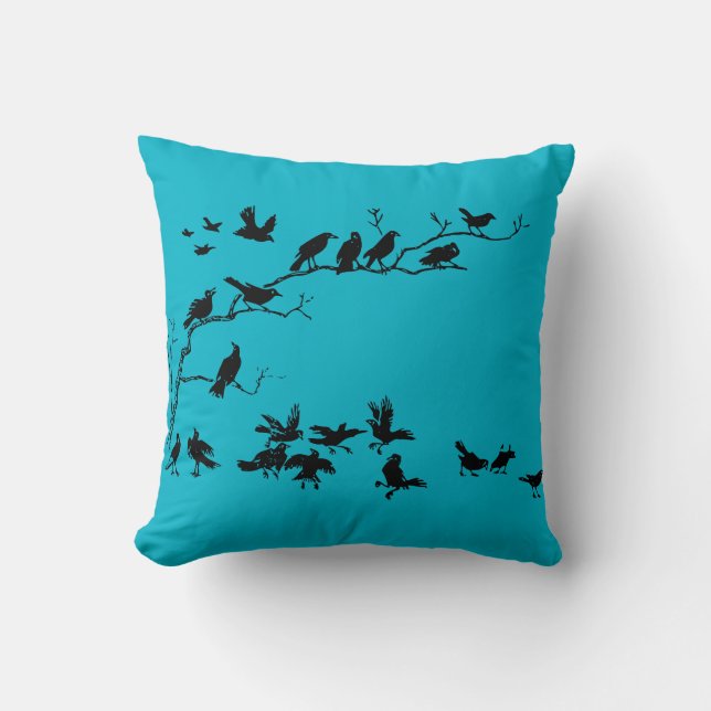 Crows Throw Pillow (Front)