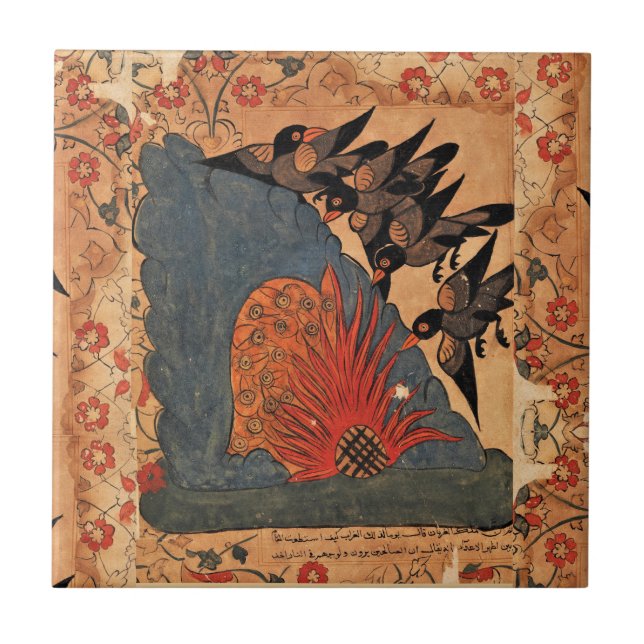 Crows Trap Owls Indian Renaissance Tile (Front)