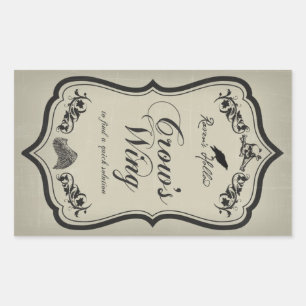 Crow's Wing Halloween Jar Sticker Label