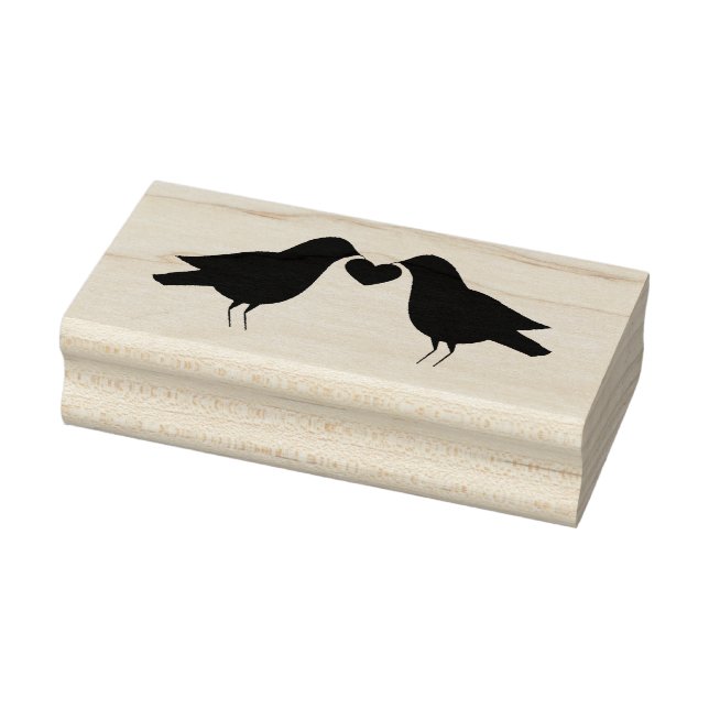 Crows With Heart Rubber Stamp (Stamp)