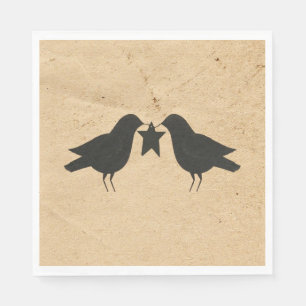 Crows With Star Paper Napkins