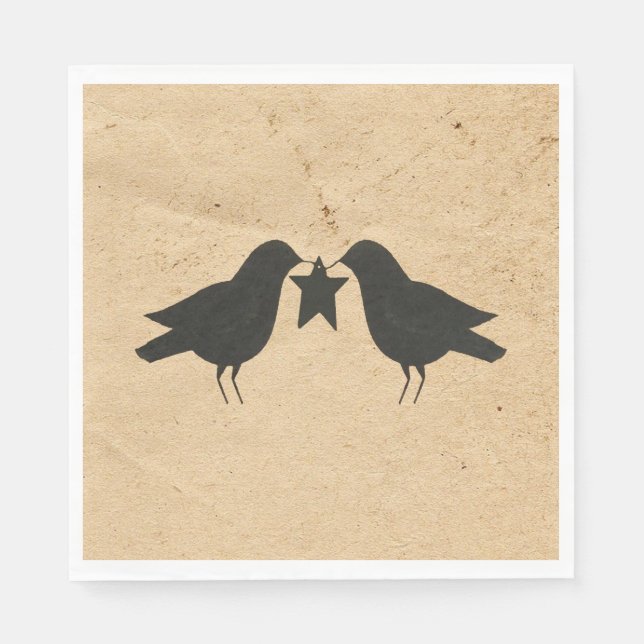 Crows With Star Paper Napkins (Front)