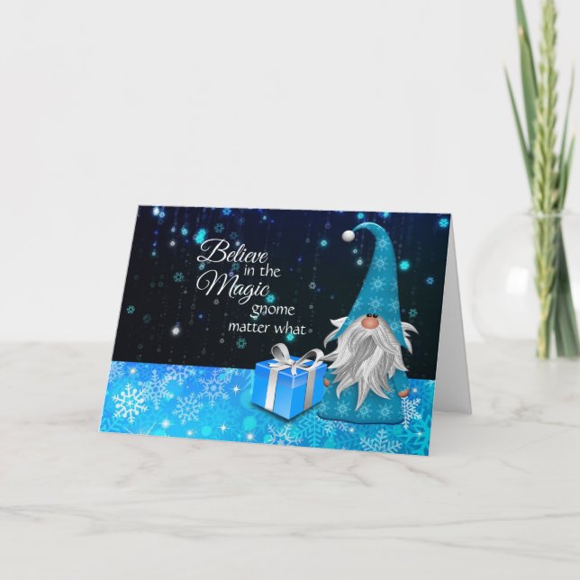 Croyez en la carte de Noël magique Gnome (Devant)