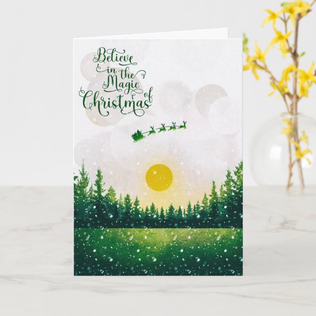 Croyez en la magie de la carte de Noël (Fleur jaune)
