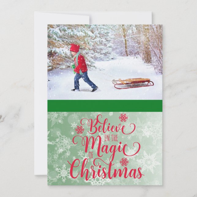 Croyez en la magie de la carte photo de Noël (Devant)