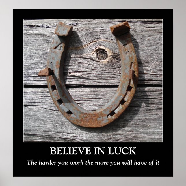 Croyez en Luck Horseshoe Motivational Poster (Devant)