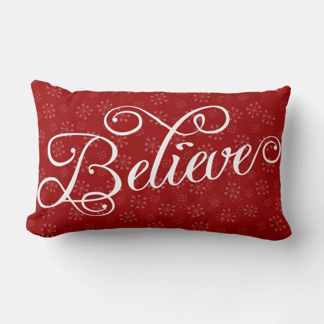 Croyez en Noël Fête Coussin de Flamme de neige (Recto)