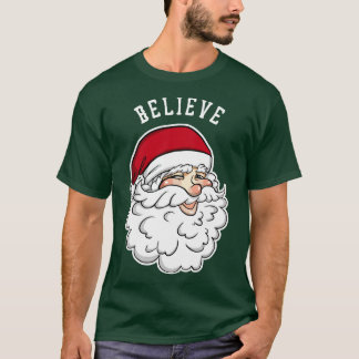 Croyez Funny Père Noël Tshirt de Noël garçon fille