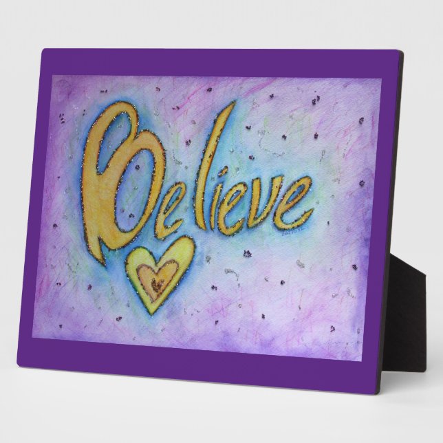 Croyez Inspirational Word Peinture Poème Plaque (Côté)