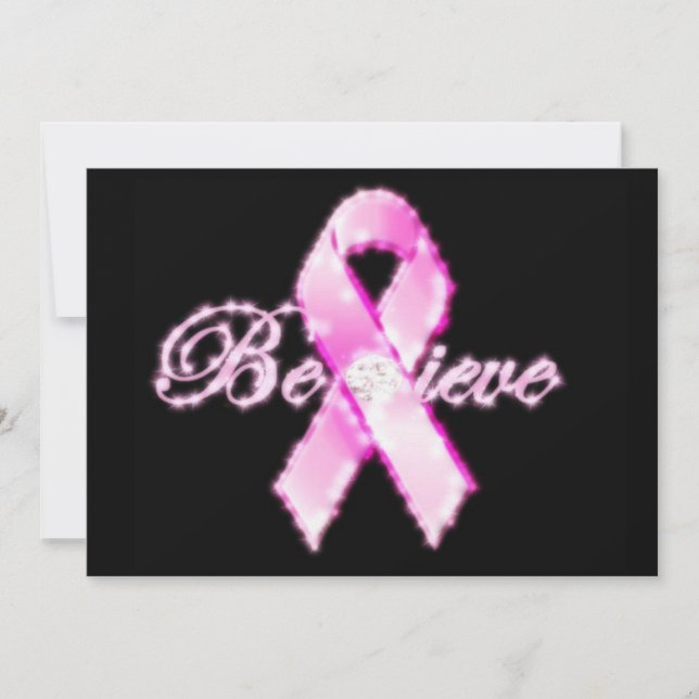 Croyez la carte de sensibilisation au ruban rose (Devant)