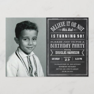 Croyez-le ou pas Vieux Photo Invitations de fête d