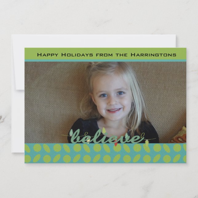 Croyez Lime et Blue Custom Holiday Carte photo (Devant)