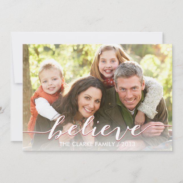 Croyez Simplement Carte photo De Vacances | Rouge (Devant)
