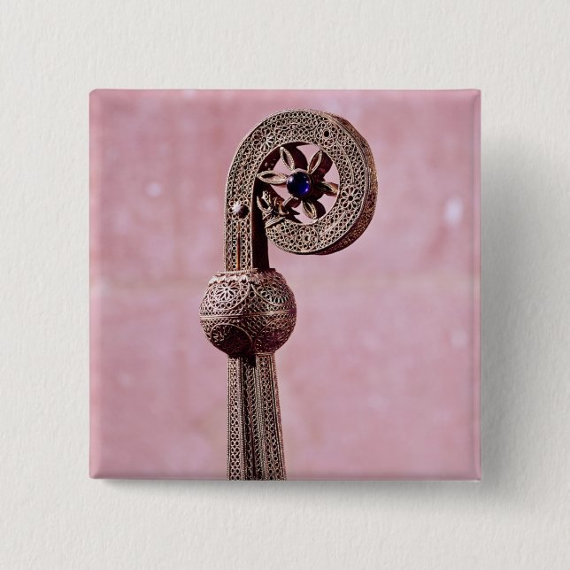 Crozier of St. Robert, c.1100 2 Inch Square Button (Front)