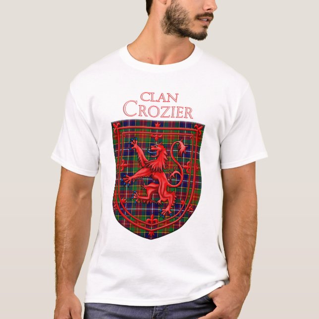Crozier Tartan Scottish Plaid Lion Rampant T-Shirt (Front)