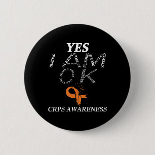 Crps Awareness Chronic Pain Orange Ribbon Rsd Crps 2 Inch Round Button