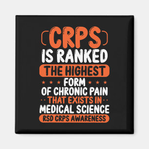 Crps Awareness Chronic Pain Orange Ribbon Rsd Crps Magnet