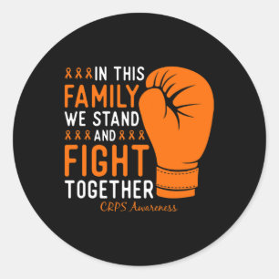 Crps Awareness Family Fight Support Boxing Glove Classic Round Sticker