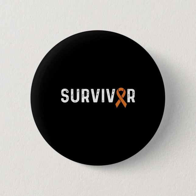 Crps Awareness Orange Ribbon Survivor  2 Inch Round Button (Front)