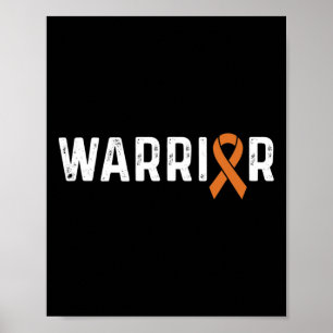 Crps Awareness Orange Ribbon Warrior Poster