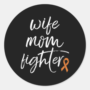 Crps Awareness Orange Ribbon Wife Mom Fighter Classic Round Sticker