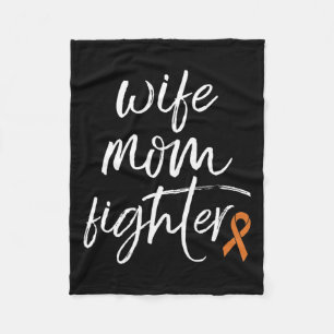 Crps Awareness Orange Ribbon Wife Mom Fighter Fleece Blanket