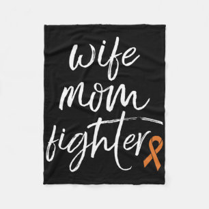 Crps Awareness Orange Ribbon Wife Mom Fighter  Fleece Blanket